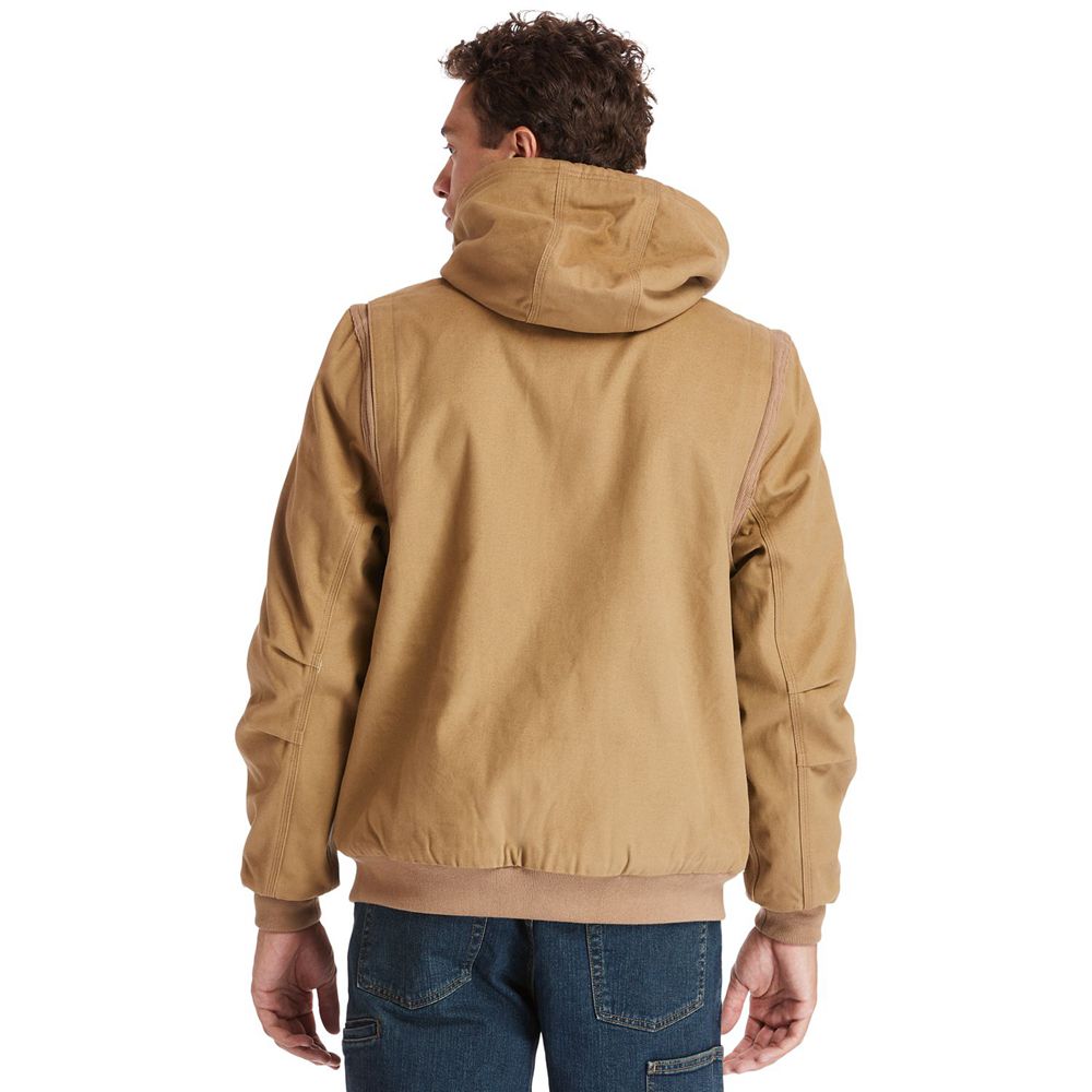 Timberland Mens Jackets PRO® Gritman Lined, Hooded Canvas - Brown - India AU9587423